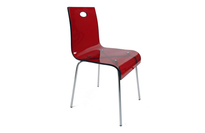 Sedia design Cindy rosso trasparente