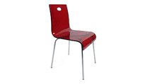 Sedia design Cindy rosso trasparente