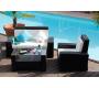 Set Bora Bora - 2 poltrone, 1 divano 2 posti ed 1 tavolino basso colore cacao