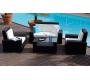 Set Bora Bora - 2 poltrone, 1 divano 2 posti ed 1 tavolino basso colore nero