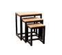Set di 3 tavolini stile industriale in metallo e legno FACTORY
