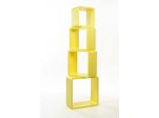 Set di 4 mensole quadrate POP colore giallo