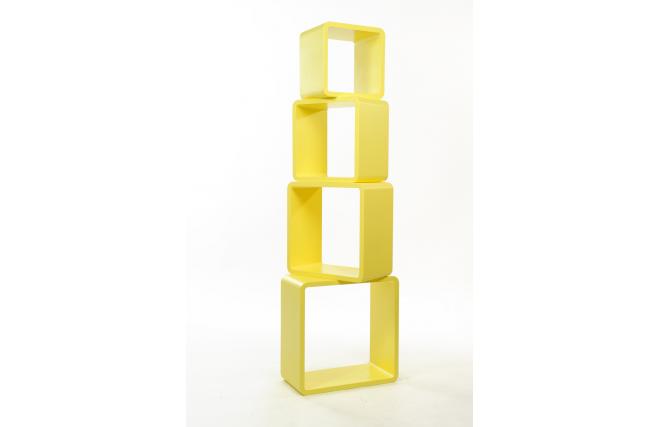Set di 4 mensole quadrate POP colore giallo