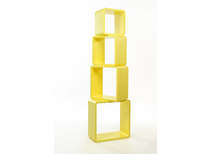 Set di 4 mensole quadrate POP colore giallo