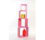Set di 4 mensole quadrate POP colore rosa