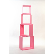 Set di 4 mensole quadrate POP colore rosa image pub1