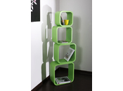 Set di 4 mensole quadrate POP colore verde