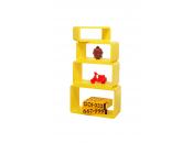 Set di 4 mensole rettangolare POP colore giallo