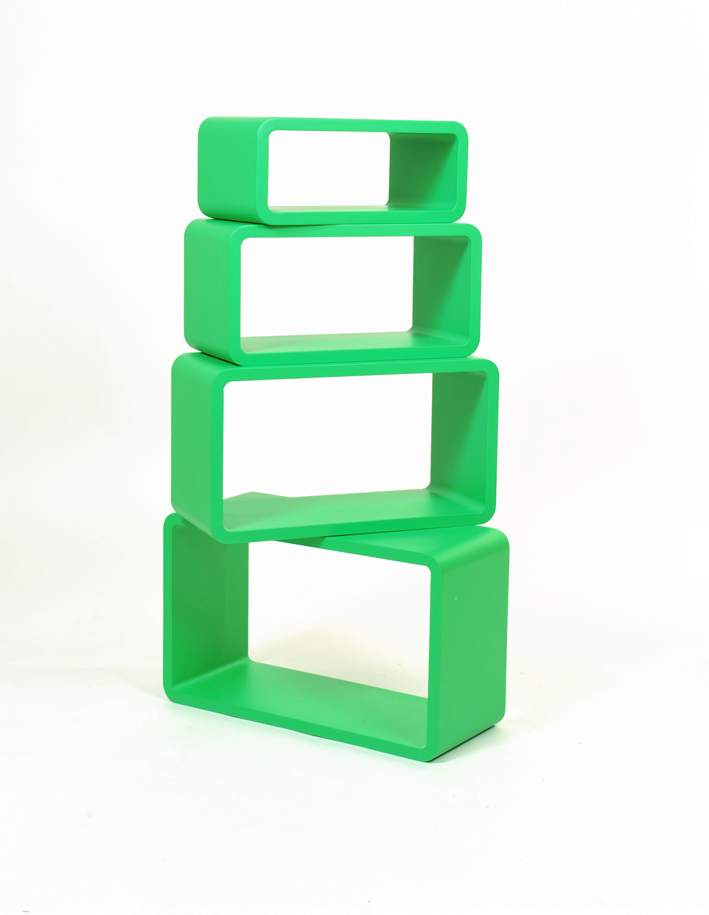 Set di 4 mensole rettangolare POP colore verde