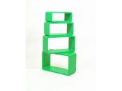 Set di 4 mensole rettangolare POP colore verde