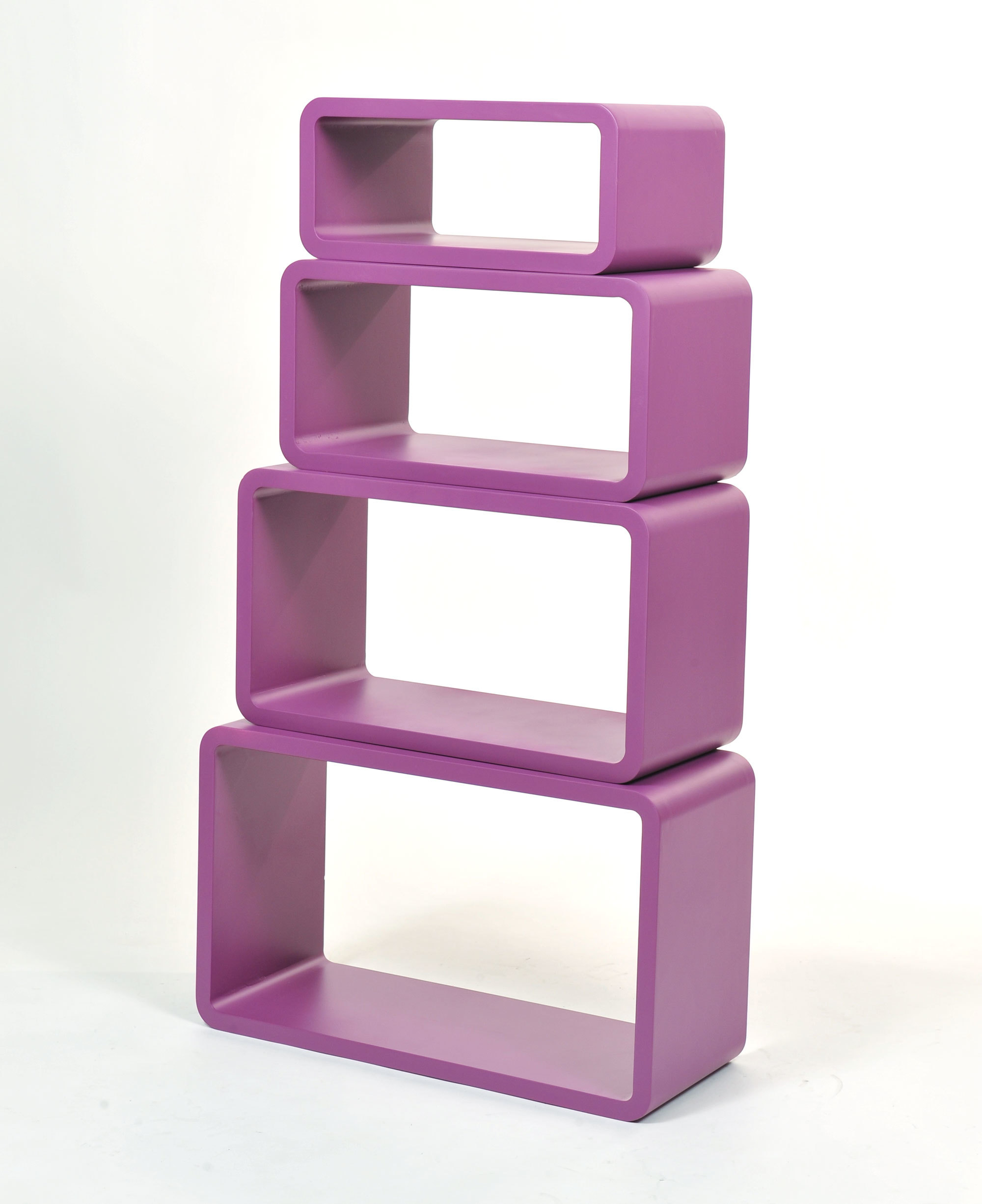 Set di 4 mensole rettangolare POP colore viola