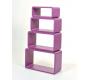 Set di 4 mensole rettangolare POP colore viola