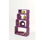 Set di 4 mensole rettangolare POP colore viola