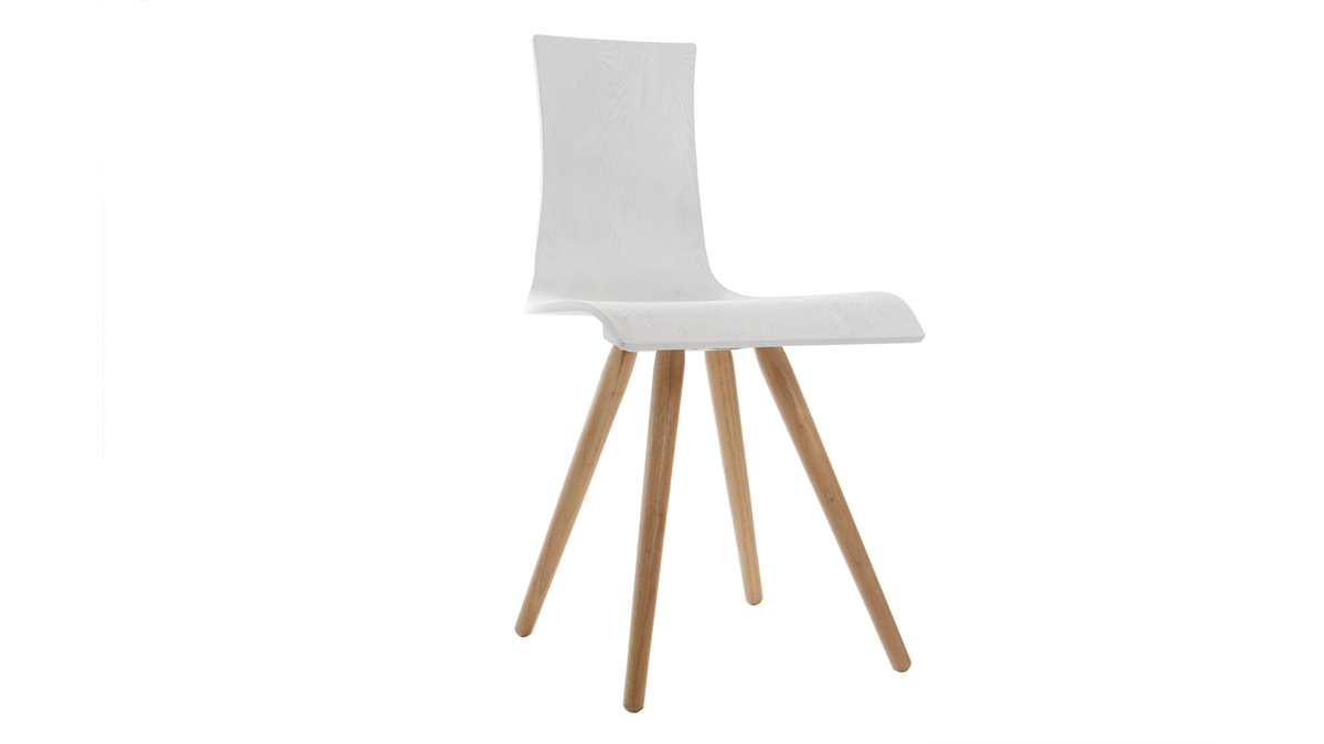 Set di due sedie in legno seduta bianca - BALTIK