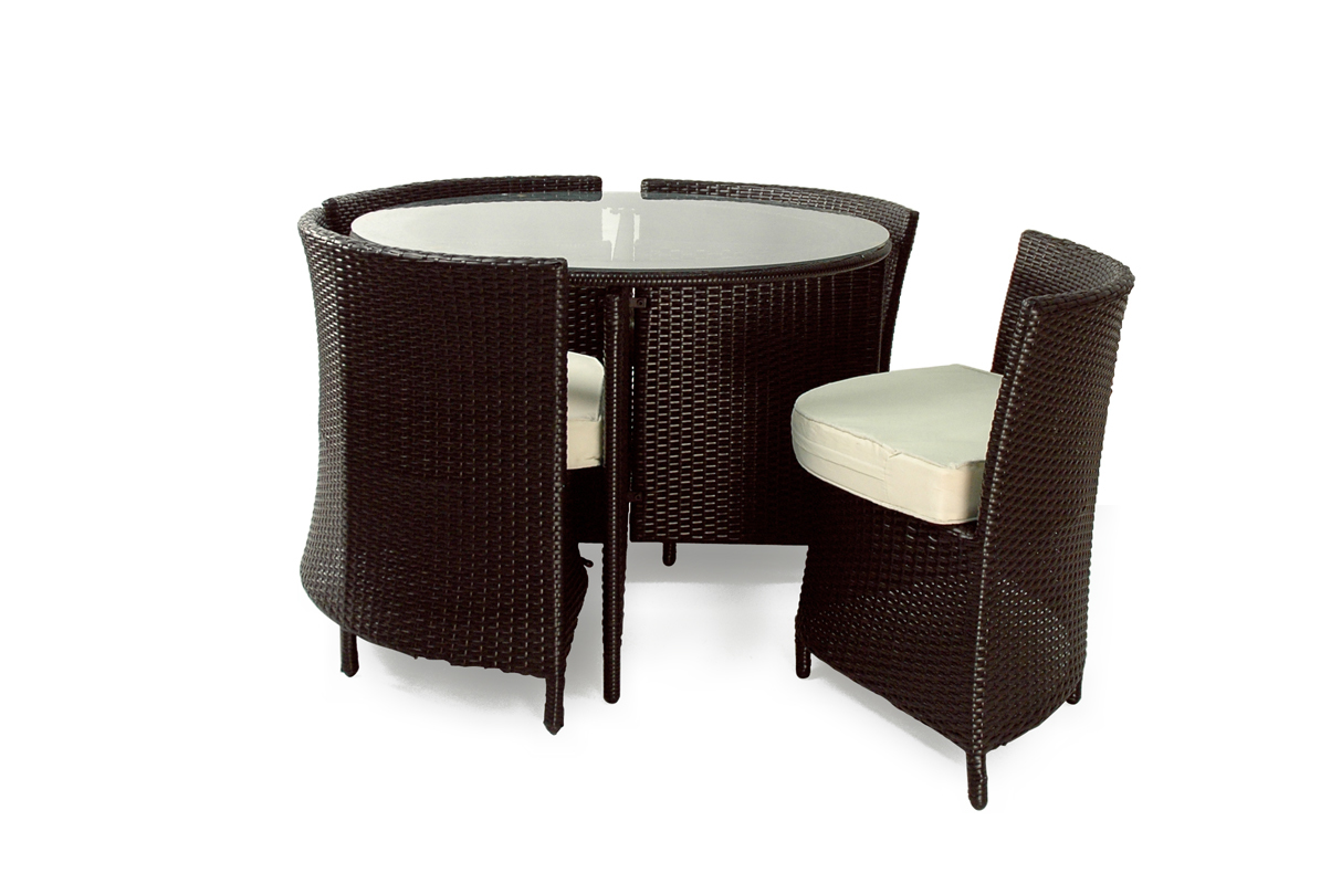 Set FIDJI - 4 SEDIE E 1 TAVOLO  colore cacao