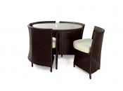 Set FIDJI - 4 SEDIE E 1 TAVOLO  colore cacao