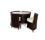 Set FIDJI - 4 SEDIE E 1 TAVOLO  colore cacao