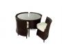 Set FIDJI - 4 SEDIE E 1 TAVOLO  colore cacao
