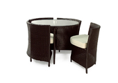 Set FIDJI - 4 SEDIE E 1 TAVOLO  colore cacao