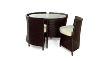 Set FIDJI - 4 SEDIE E 1 TAVOLO  colore cacao