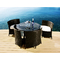 Set FIDJI - 4 SEDIE E 1 TAVOLO  colore nero