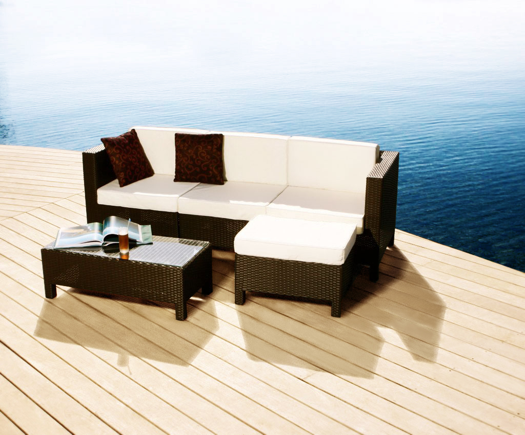 Set Hawai- 2 poltrone d'angolo 1 poltrona centrale, 1 tavolo basso ed 1 pouf