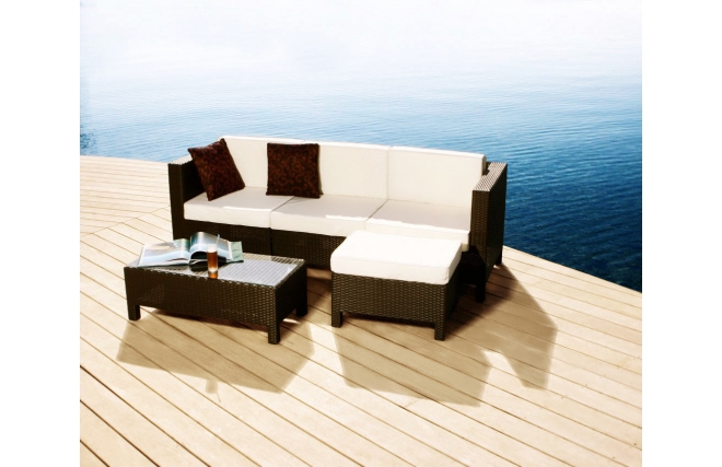Set Hawai- 2 poltrone d'angolo 1 poltrona centrale, 1 tavolo basso ed 1 pouf