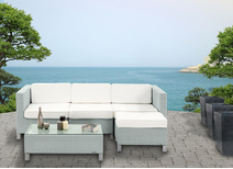 Set Hawai- 2 poltrone d'angolo 1 poltrona centrale, 1 tavolo basso ed 1 pouf
