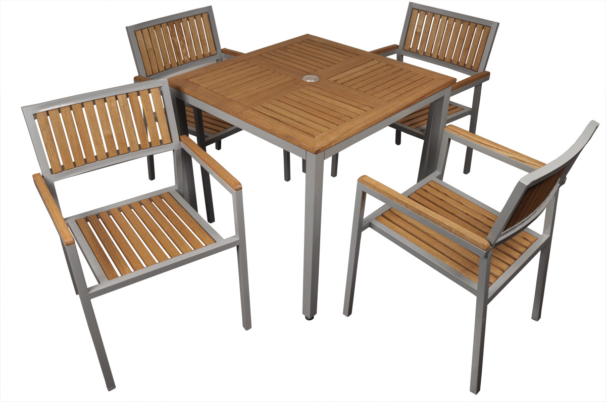 Set tavolo e sedie da giardino tinos miliboo for Sedie giardino