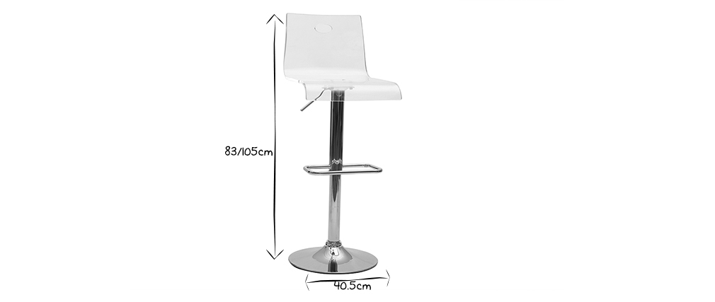 Sgabelli da bar SATURNO plexiglas trasparente (gruppo di 2)