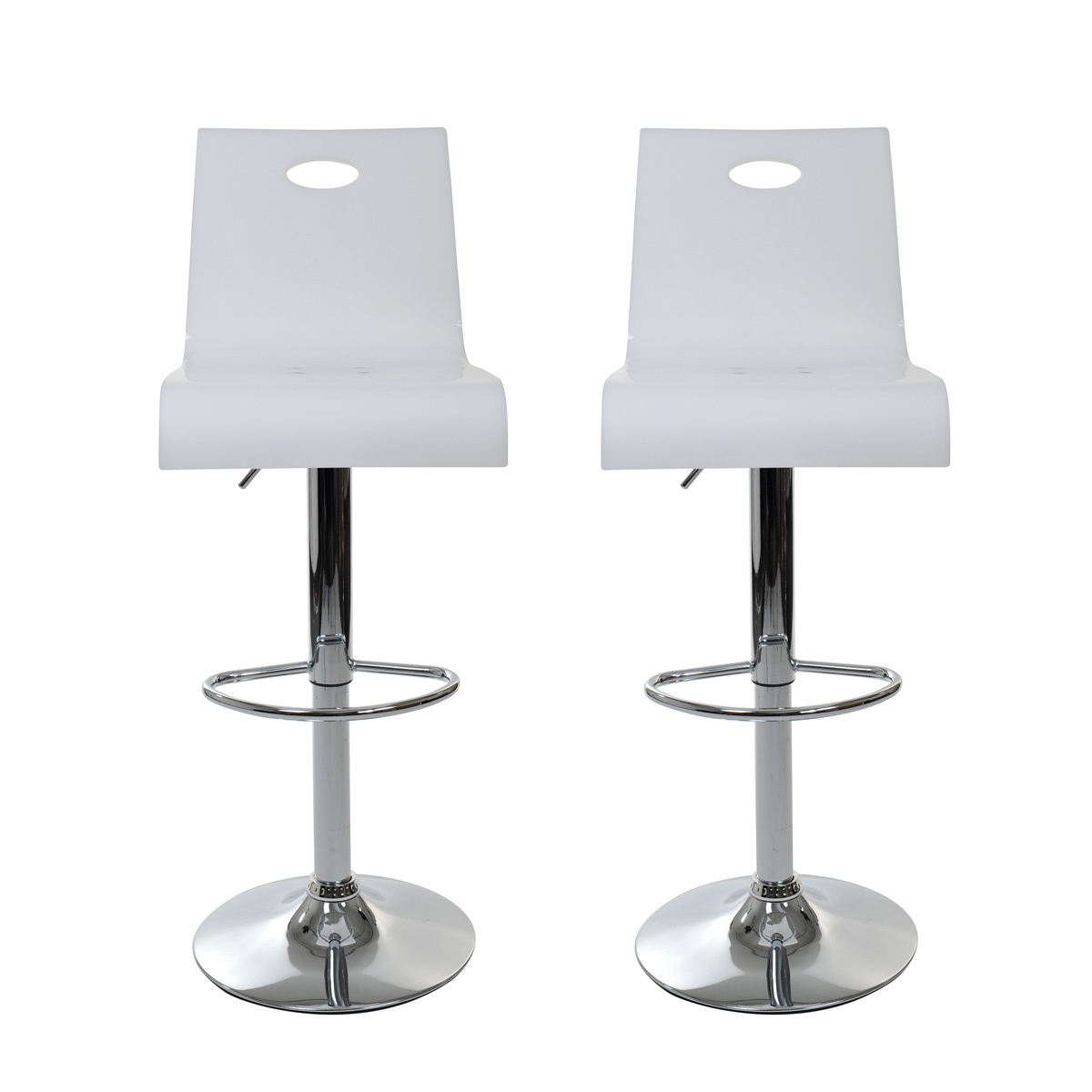 Sgabello da bar/cucina SATURNE plexiglas bianco (gruppo di 2)