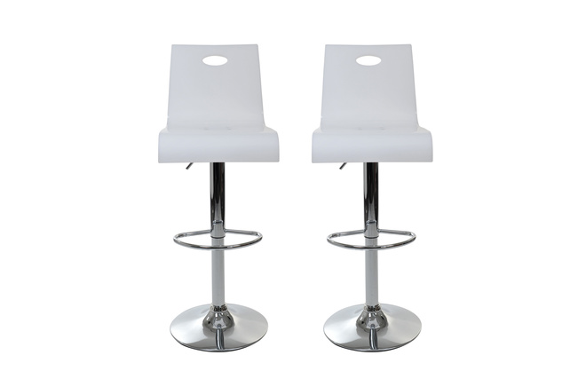 Sgabello da bar/cucina SATURNE plexiglas bianco (gruppo di 2)