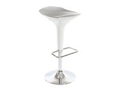  Sgabello da bar design argento e bianco VENUS