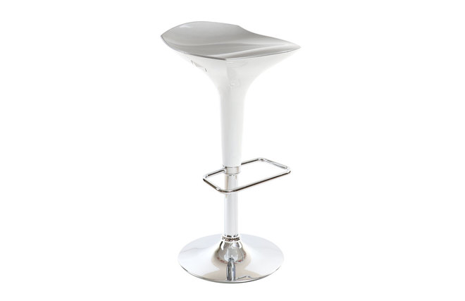  Sgabello da bar design argento e bianco VENUS