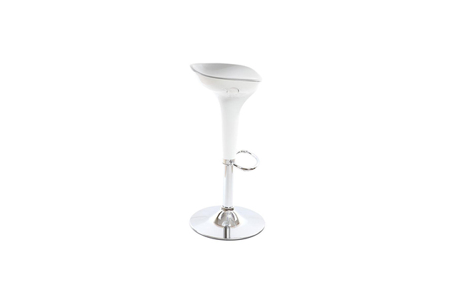     Sgabello da bar design  bianco e argento JUPITER