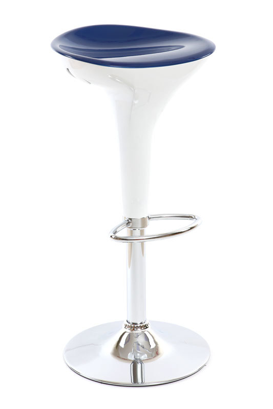  Sgabello da bar design  bianco e argento JUPITER  