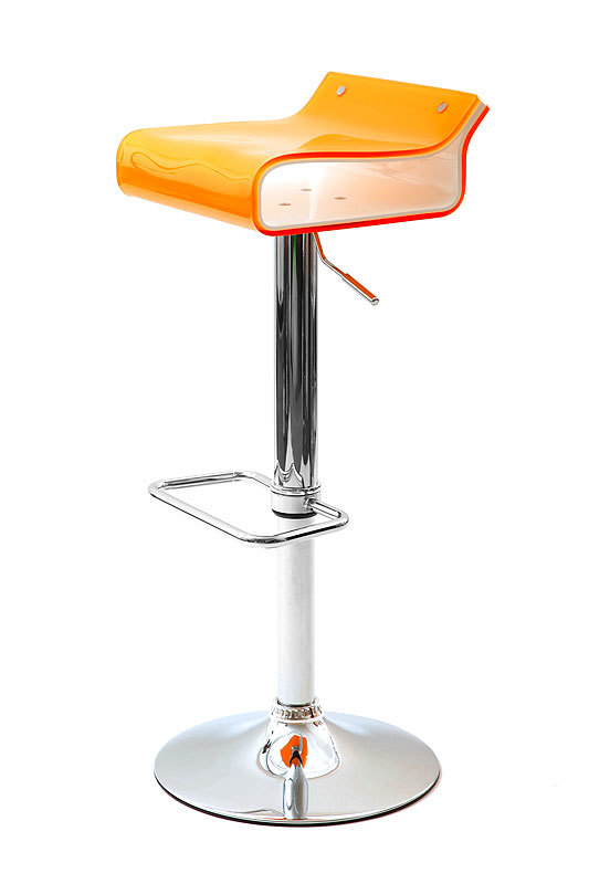 Sgabello da bar design bicolore arancione e bianco ICE POP