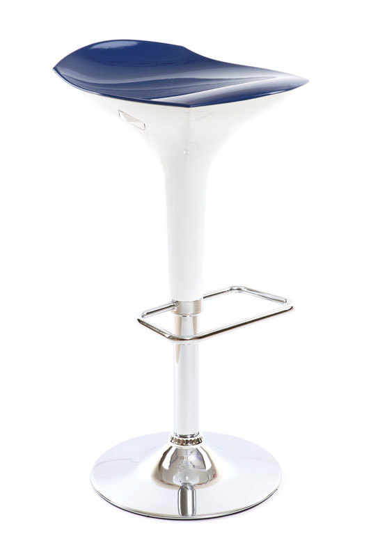     Sgabello da bar design blu e bianco VENUS