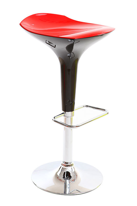  Sgabello da bar design rosso e nero VENUS