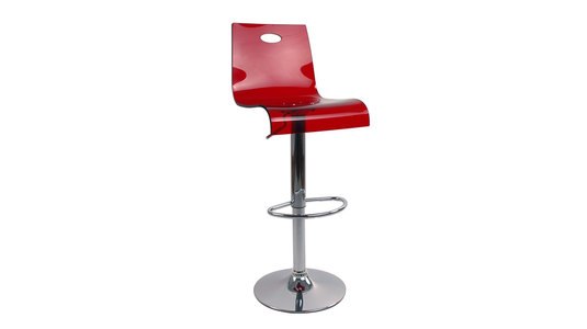 Sgabello da bar SATURNO rosso trasparente image 1