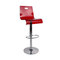 Sgabello da bar SATURNO rosso trasparente
