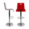 Sgabello da bar SATURNO rosso trasparente