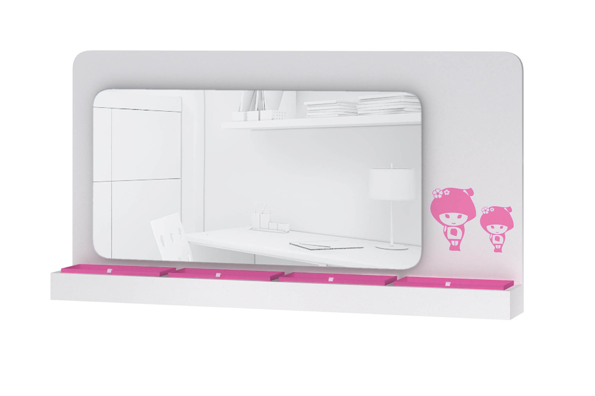 Specchio per bambina bianco e rosa  MARCHANDE