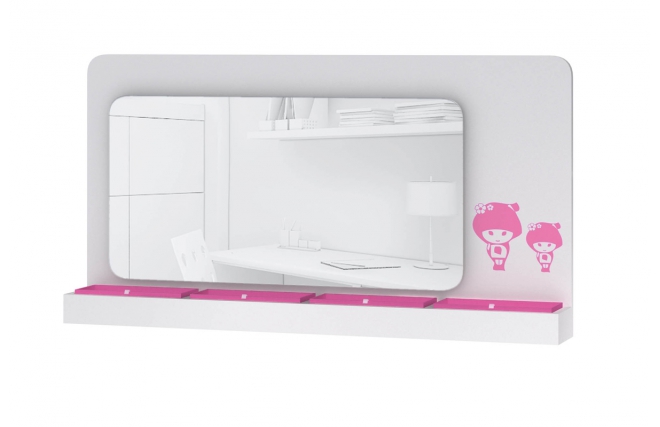 Specchio per bambina bianco e rosa  MARCHANDE