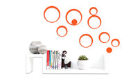 Stickers murali 3D arancioni BUBBLES
