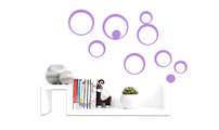 Stickers murali 3D viola BUBBLES