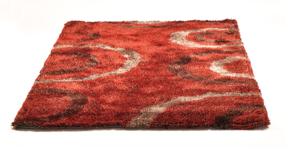 Tappeto design ALOES - rosso a motivi