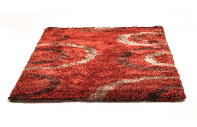 Tappeto design ALOES - rosso a motivi