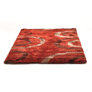 Tappeto design ALOES - rosso a motivi image pub1