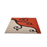 Tappeto design CLEMATITE rosso e grigio image pub1